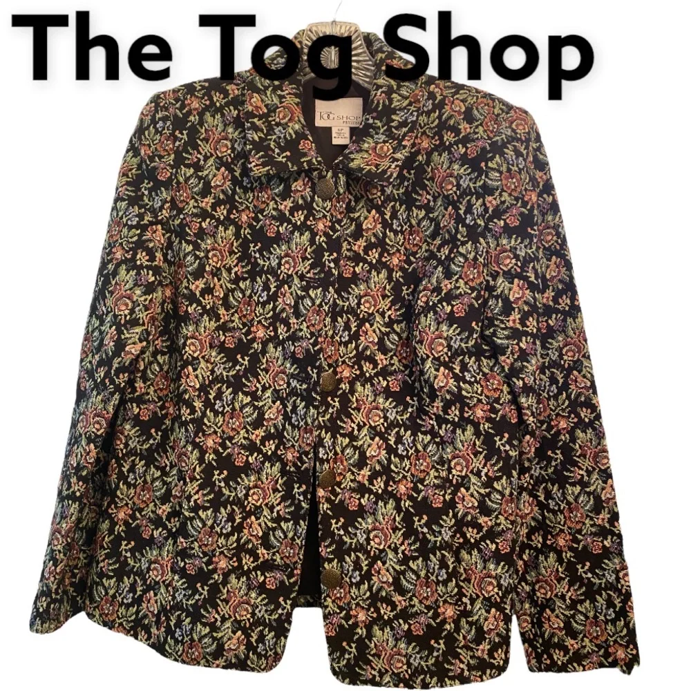 The Tog Shop Black Pinkish Floral jacket 6p
